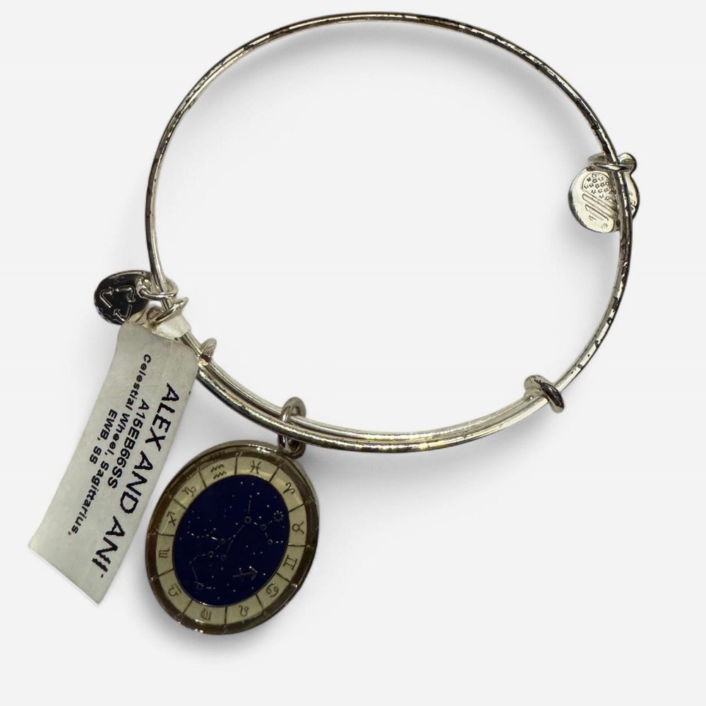 Alex and Ani Silver and Blue Zodiac Bangle